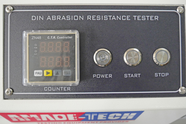 control panel of DIN abrasion tester