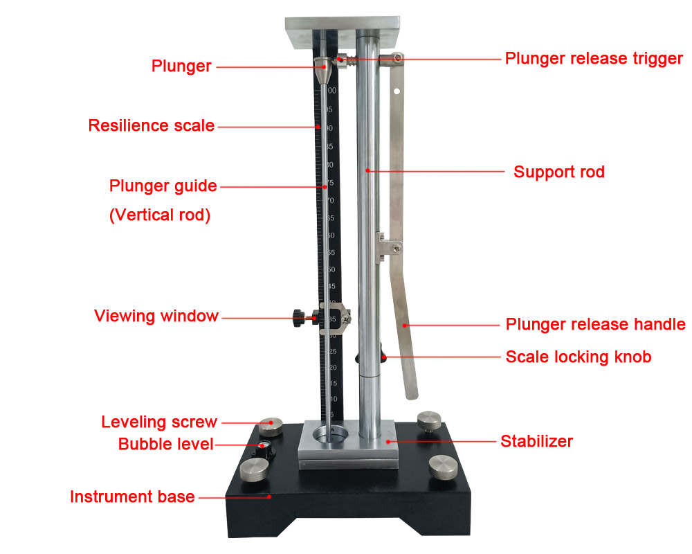 vertical rebound resilience tester for rubber