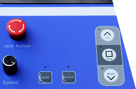 control panel of motorized tension tester