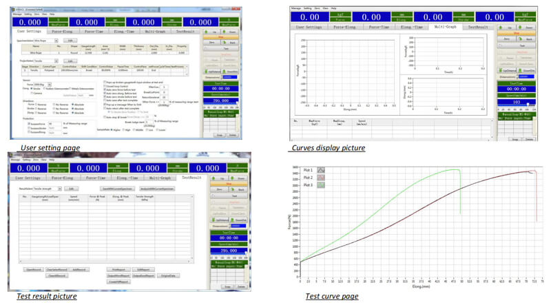 TM2101 software interface of UTM machine