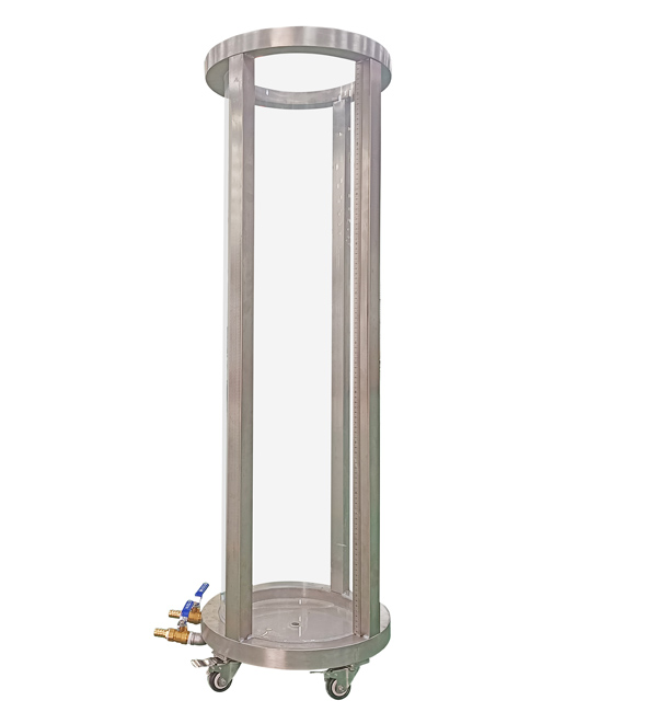 Cylindrical transparent IPX7 immersion tank