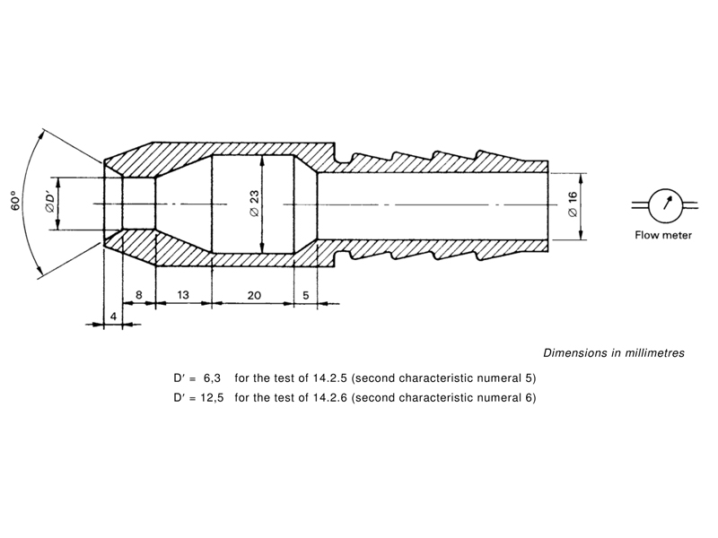 schematic diagram of IPX5 6 6K spray nozzle