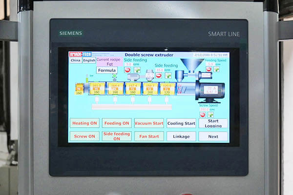 touch screen controller of lab twin screw extruder pelletizing line