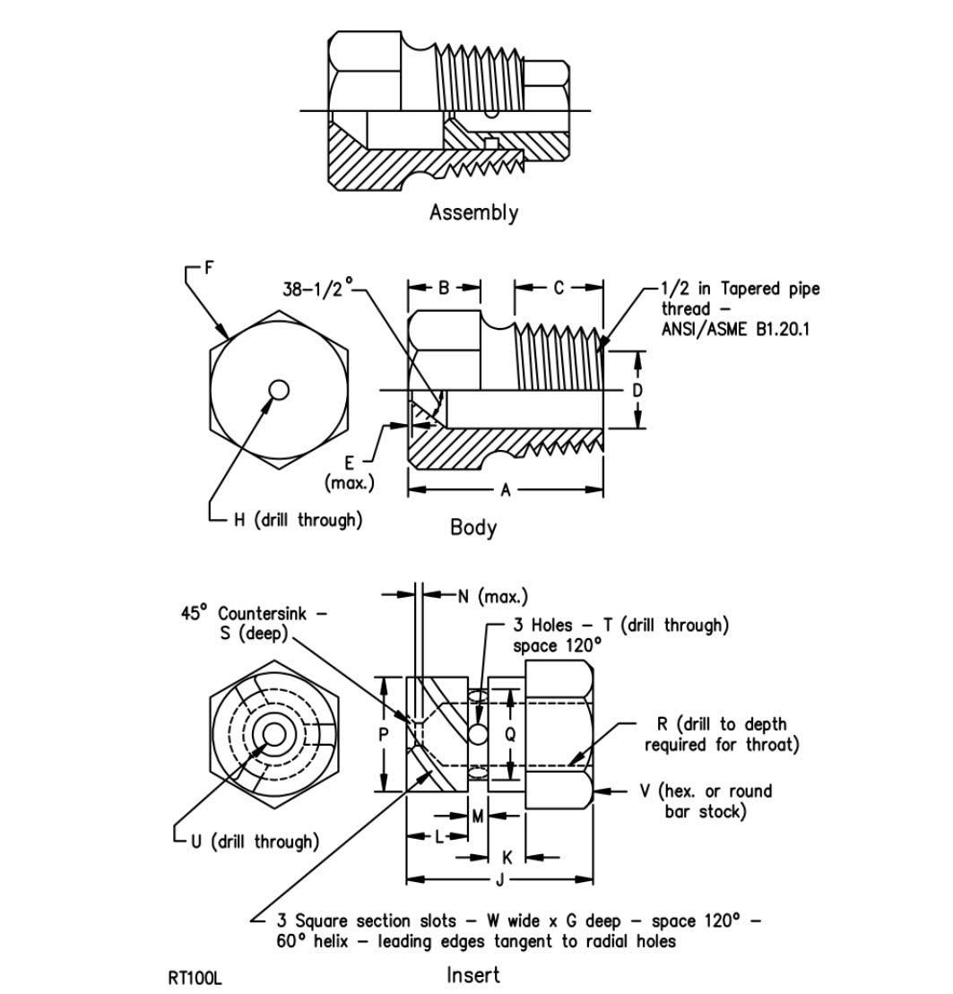 UL Rain Test Spray Nozzle diagram